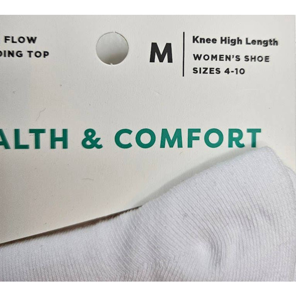Non-Binding Knee Length Women's Pack Of 2 Circulatory‎ Socks White Size Medium - Picture 3 of 7